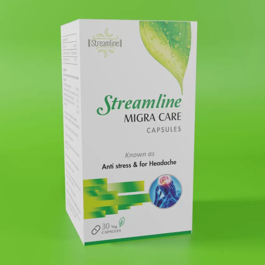 STREAMLINE MIGRA CARE CAPSULES FOR MIGRANE, HEADACHE & KNOWN AS ANTI STRESS &