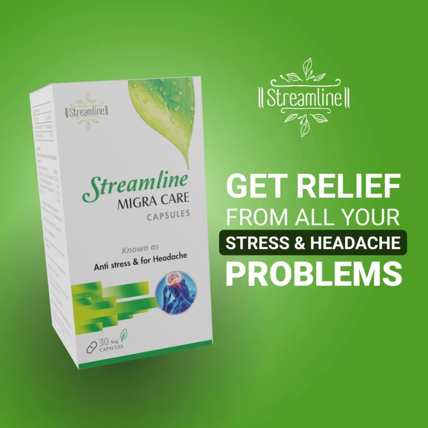 STREAMLINE MIGRA CARE CAPSULES FOR MIGRANE, HEADACHE & KNOWN AS ANTI STRESS &