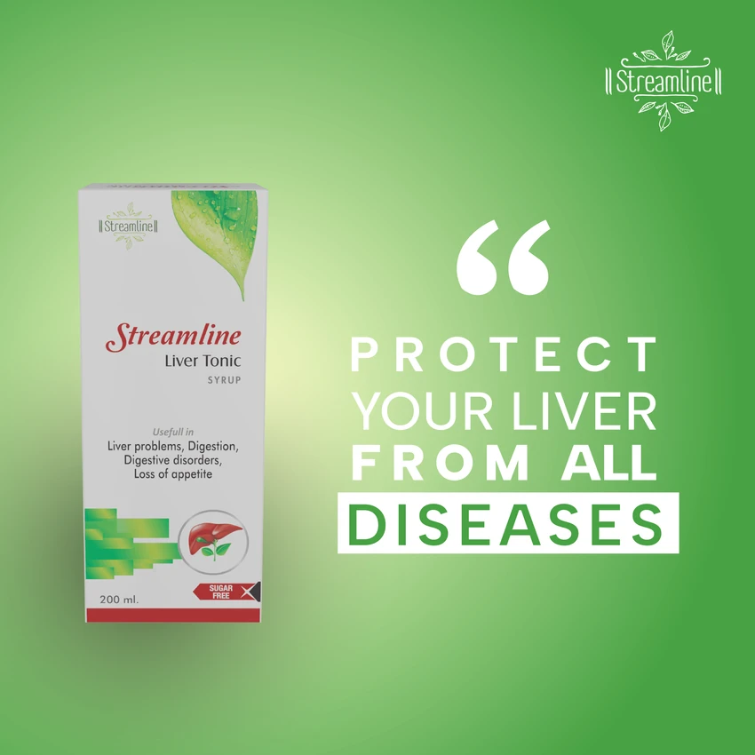 Liver Tonic  is a diligently Researched Formulation devised by our team of Ayurvedic experts. It consists of 12 Clinically Proven Herbs that are useful in the Protection & Detoxification of Liver. Streamline Liver Tonic is an All-in-one