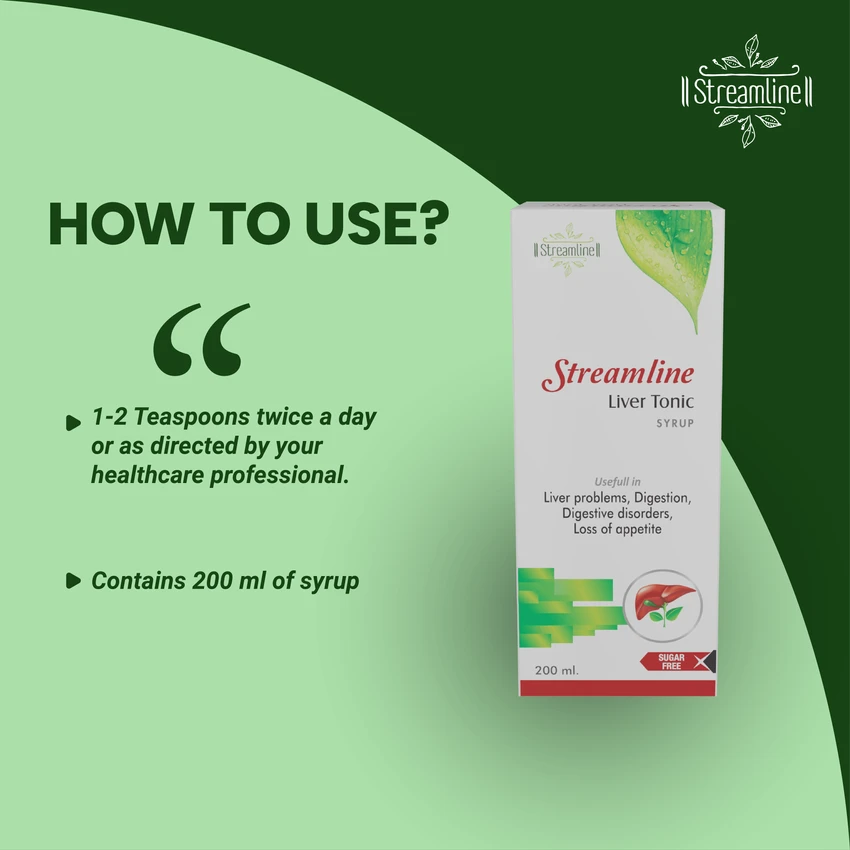 Liver Tonic  is a diligently Researched Formulation devised by our team of Ayurvedic experts. It consists of 12 Clinically Proven Herbs that are useful in the Protection & Detoxification of Liver. Streamline Liver Tonic is an All-in-one