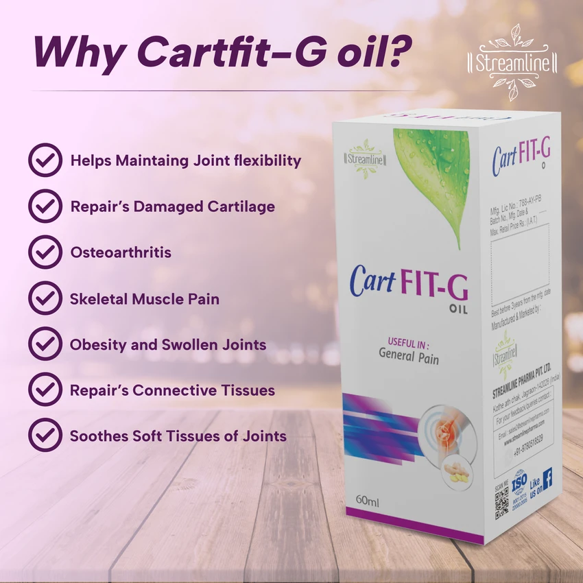 STREAMLINE CARTFIT-G OIL Ayurvedic Pain Relief Oil| Suitable for Joint pain, Muscle pain and Inflammation | 3x Faster Relief from Pain