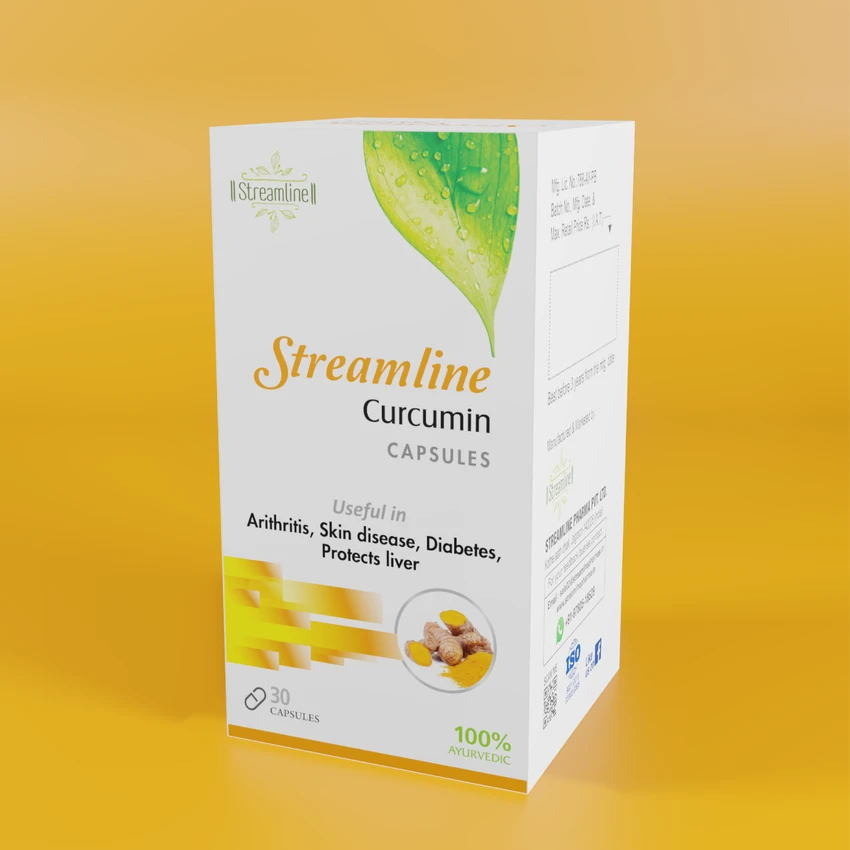 STREAMLINE CURCUMIN CAPSULES Antioxidant & Anti-inflammatory Supplement - For Skin, Joint Support, Anxiety & Stress Relief