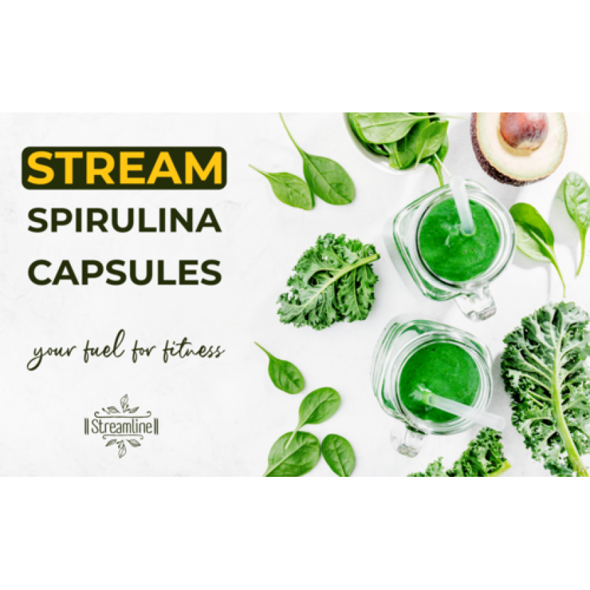 STREAMLINE SPIRULINA CAPSULES Green Food For Good Health Weight Management And Immunity Booster | Helps In Healthy Heart