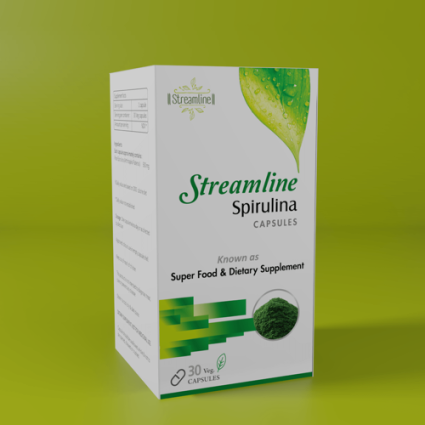 STREAMLINE SPIRULINA CAPSULES Green Food For Good Health Weight Management And Immunity Booster | Helps In Healthy Heart