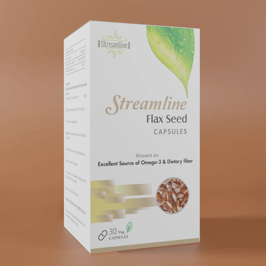 STREAMLINE FLAX SEED CAPSULES with Omega 3 for Men & Women - Supports Skin, Joint, Hair & Immunity Support