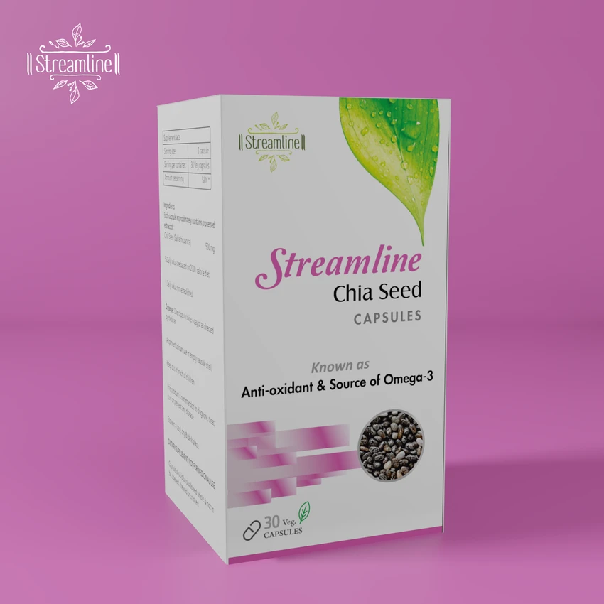 STREAMLINE CHIA SEED CAPSULES With Omega 3 & Fibre for Weight Loss management