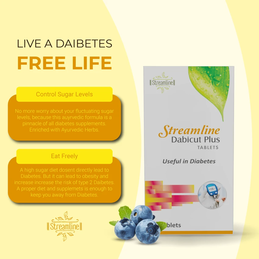 STREAMLINE DABICUT PLUS TABLET For Sugar Control | Blood Glucose Regulator | Manage Diabetes Naturally |