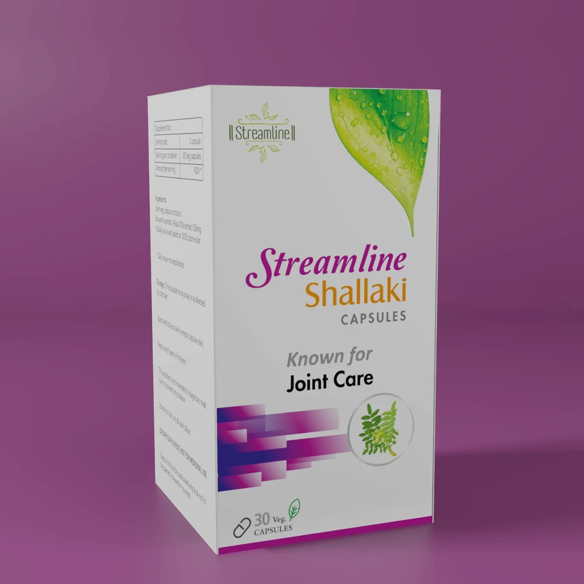 STREAMLINE SHALLAKI CAPSULES Bone & Joint Wellness | Reduces pain and inflammation | sports injury pain,Calm and Promote healing