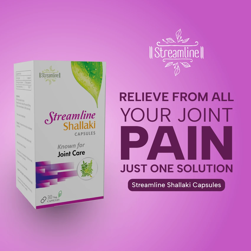 STREAMLINE SHALLAKI CAPSULES Bone & Joint Wellness | Reduces pain and inflammation | sports injury pain,Calm and Promote healing