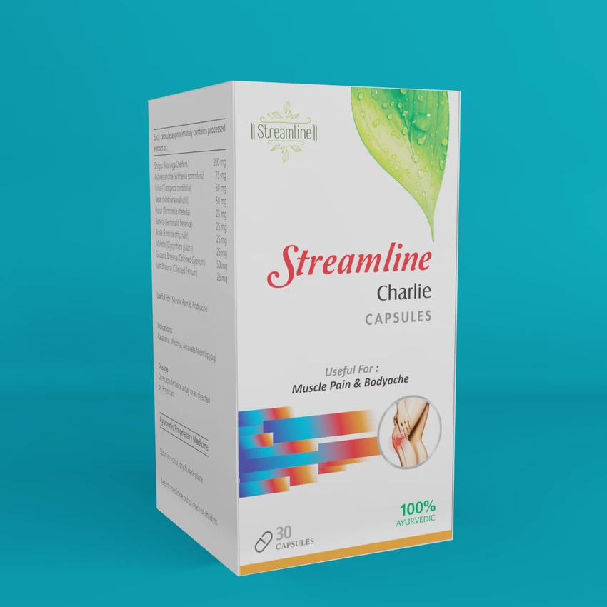 STREAMLINE CHARLIE CAPSULES Ayurvedic Pain Relief Capsule for Knee, Back, Joints and Muscle Pain Relief |