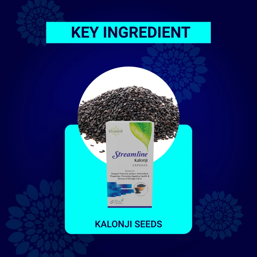 STREAMLINE KALONJI CAPSULES  | 30 Veg Capsules Helpful in OBESITY, Good Digestion and Immunity Support