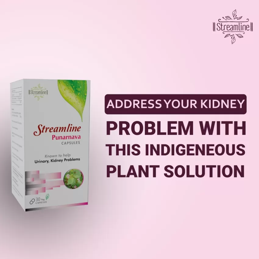 STREAMLINE PUNARNAVA CAPSULES for Good Gut Health & for Healthy Appetite, Helps for Heart and Urinary Health