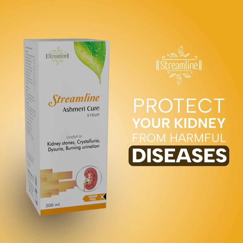 STREAMLINE ASHMERI CURE SYRUP Helpful in Removing Reccuring Kidney Stones, Infections and Urinary Tract Infection | Stone Syrup