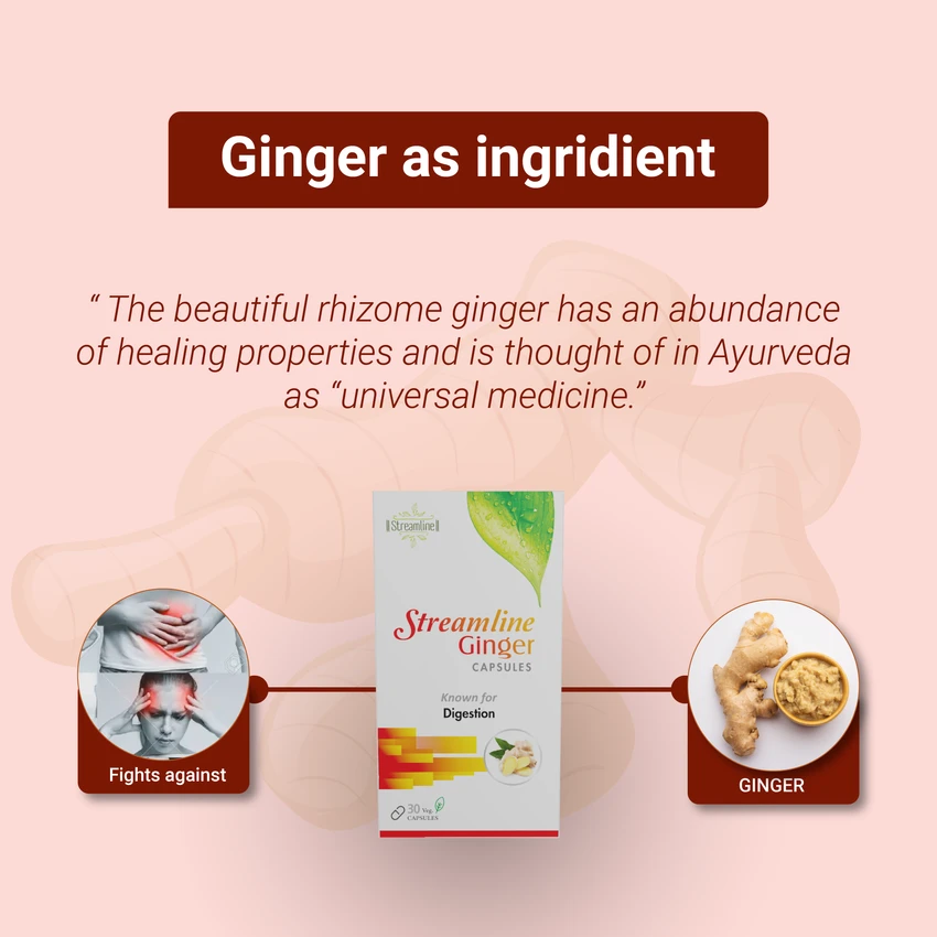 STREAMLINE GINGER CAPSULES Improves Digestion & Boosts Immunity