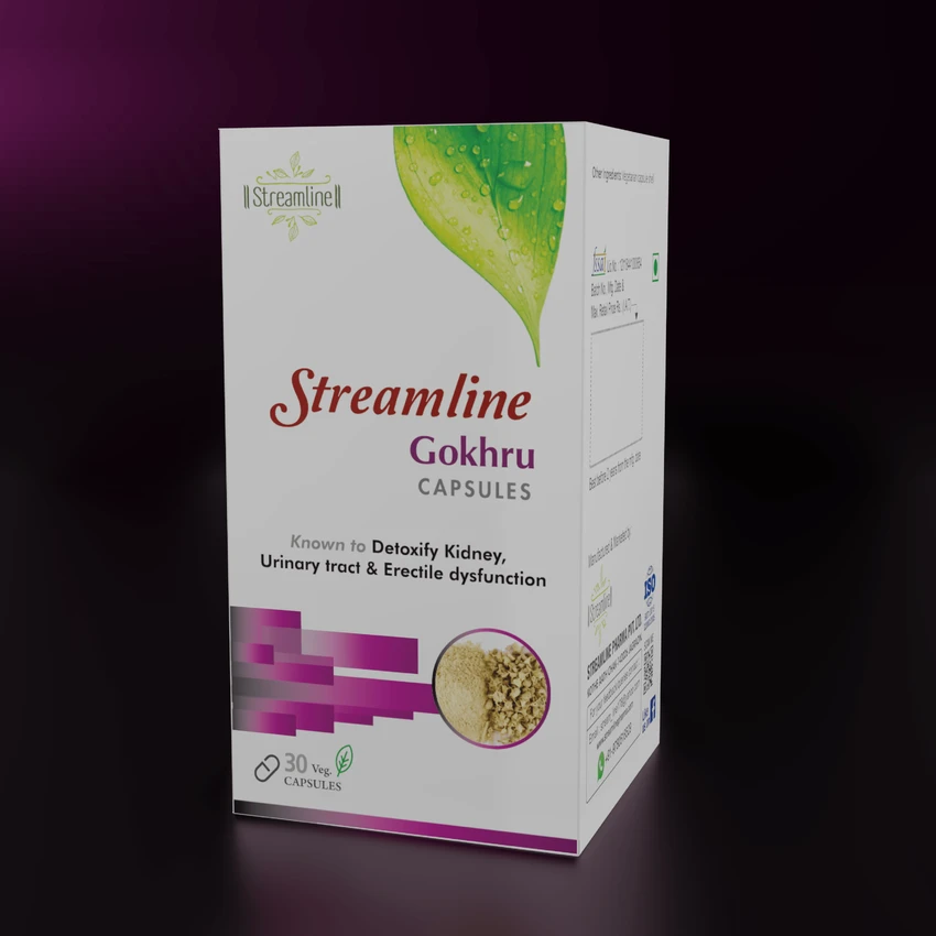 STREAMLINE GOKHRU CAPSULES or Men's Wellness, Urinary Tract Health, Enhances Immunity-Boosting and Strength