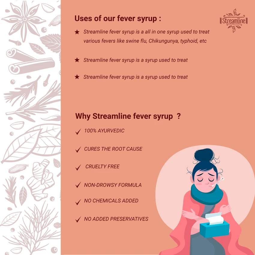 STREAMLINE FEVER CURE SYRUP |useful in Malarial Fever and Alternate Fever &other Fever