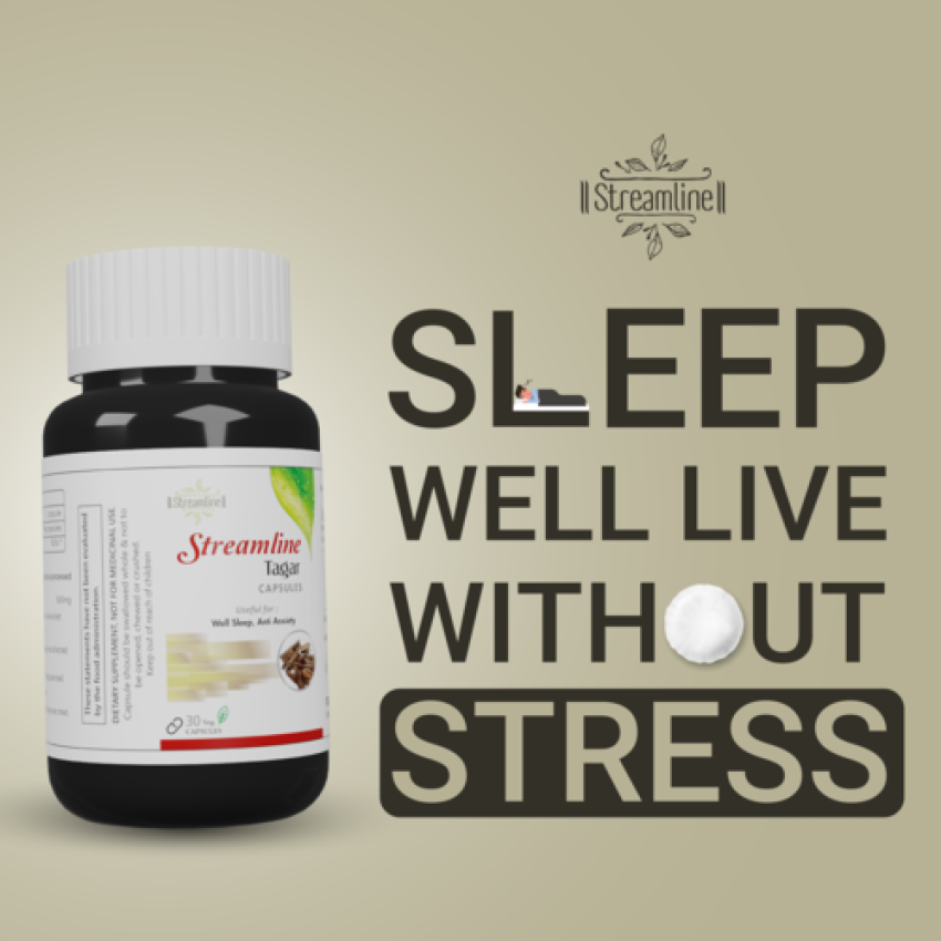 STREAMLINE TAGAR CAPSULES Restful Sleep, Improved Focus, Relaxed Mind | Good For Eye Health