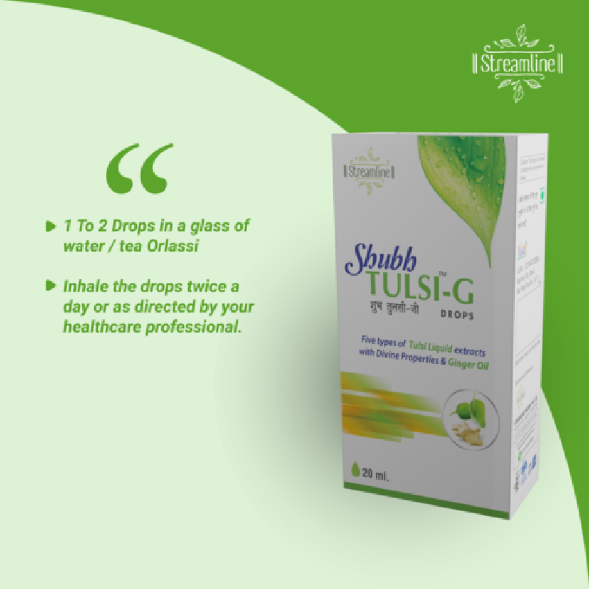 STREAMLINE TULSI DROPS Concentrated Extract Of 5 Rare Tulsi For Natural Immunity Boosting & Cough And Cold Relief