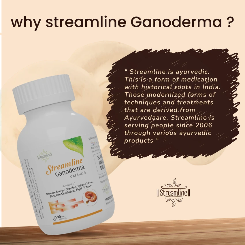 STREAMLINE GANODERMA CAPSULES Ultimate Health & Nutrition Supplements For Boost Immunity, Detox Rejuvenation & Anti-Oxidant Support