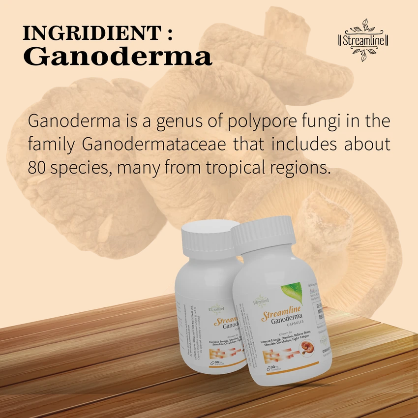 STREAMLINE GANODERMA CAPSULES Ultimate Health & Nutrition Supplements For Boost Immunity, Detox Rejuvenation & Anti-Oxidant Support