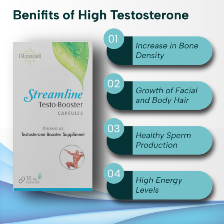 STREAMLINE TESTOBOOSTER CAPSULES  Immunity Booster & Stamina Booster For Men, Reduces Stress and Anxiety