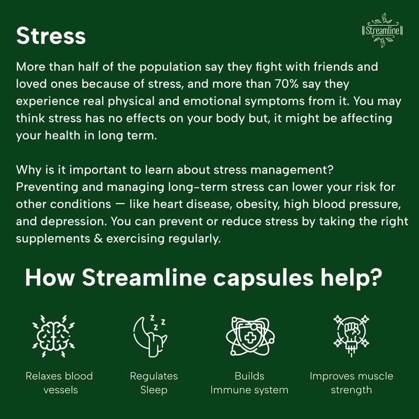 STREAMLINE ASHWAGANDHA CAPSULES  Anxiety & Stress Relief || Energy & Endurance || Immunity Booster