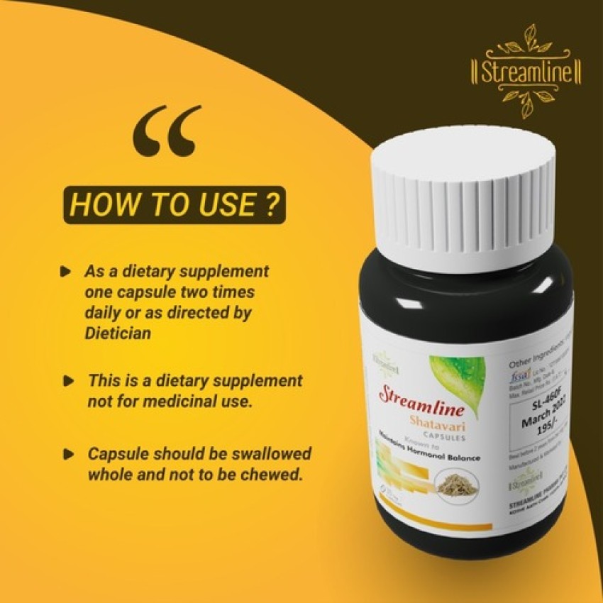 STREAMLINE SHATAVARI CAPSULES Women's Wellness | Hormonal Balance Supplement