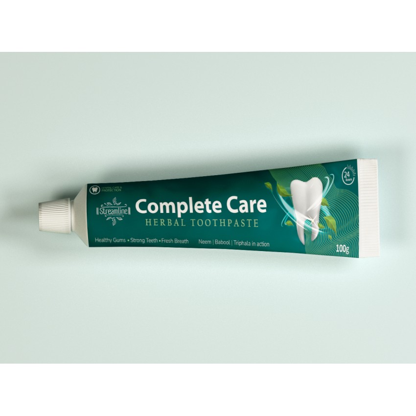 Streamline Complete Care Toothpaste With Goodness Of 33 Ayurvedic Herbs | Prevents & Calms Gum Pain | Kills Germs | Complete Family Toothpaste | No Added Flourides & Parabens