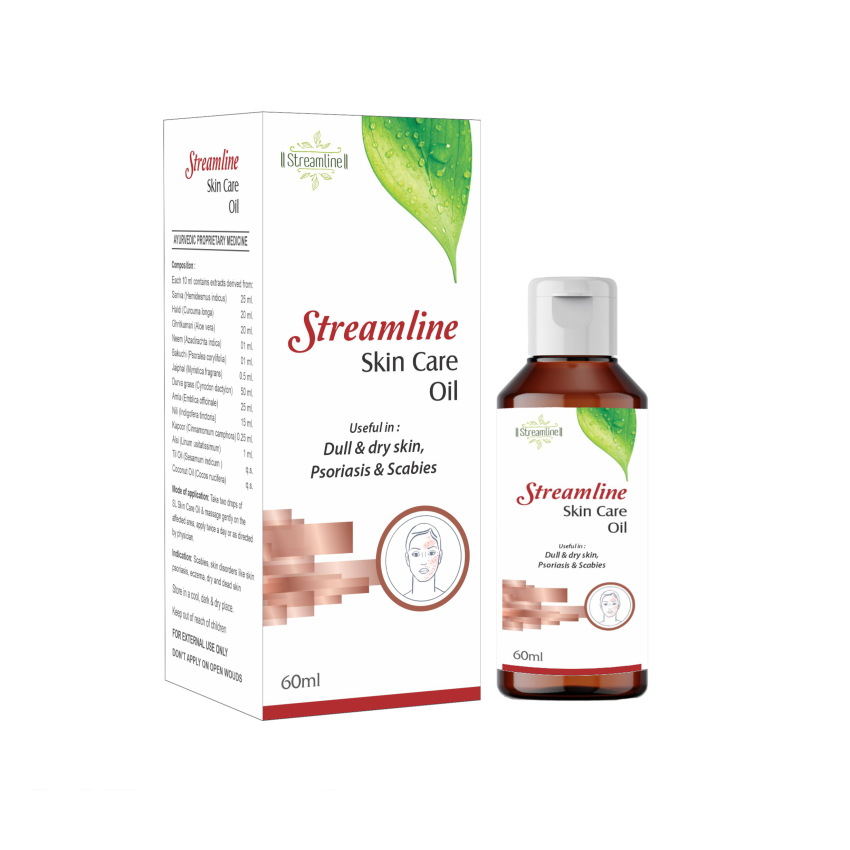 Transform Your Skin with Streamline Skin Care Oil - Herbal Solution for Psoriasis, Eczema, Acne & More - 60ml Pack!