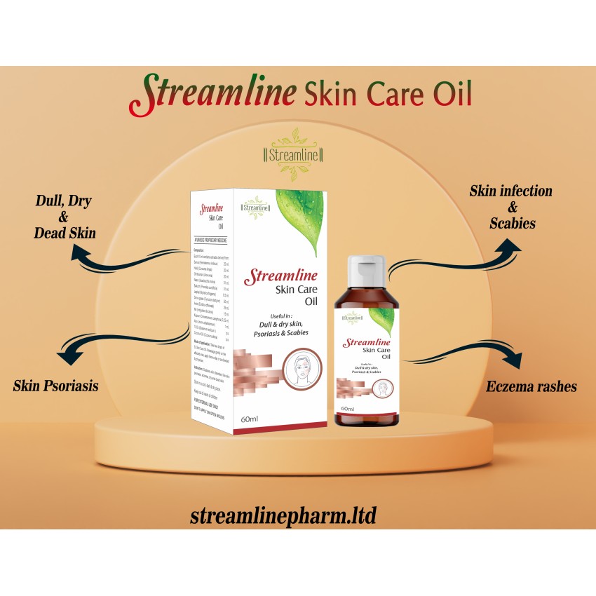 Transform Your Skin with Streamline Skin Care Oil - Herbal Solution for Psoriasis, Eczema, Acne & More - 60ml Pack!