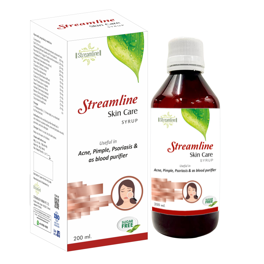 Transform Your Skin with Streamline Skin Care Syrup: Soothe Psoriasis, Eczema, Pimples & More - Herbal Formula for Radiant Skin!