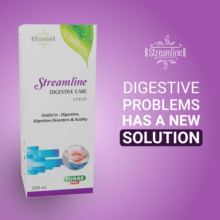 Streamline Digestive Care Syrup - Natural Digestive Support, Relieves Indigestion and Bloating, Ayurvedic Formula - 200ml