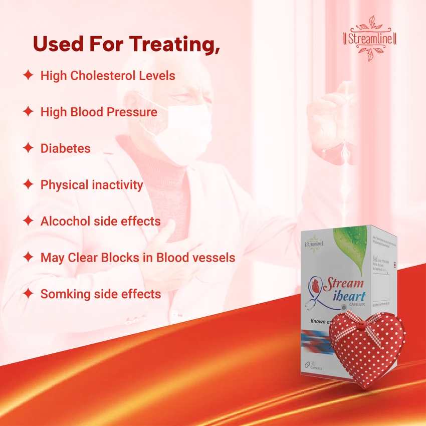 STREAM I HEART CAPSULES - For Healthy Heart - Cardiac Wellness & control Cholesterol