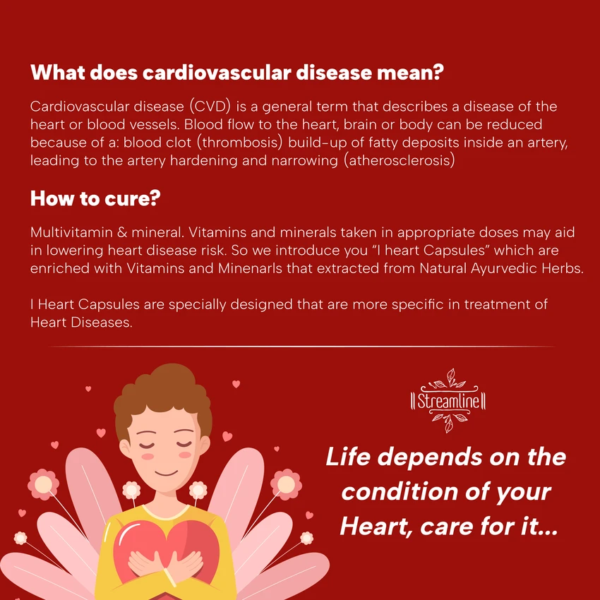 STREAM I HEART CAPSULES - For Healthy Heart - Cardiac Wellness & control Cholesterol