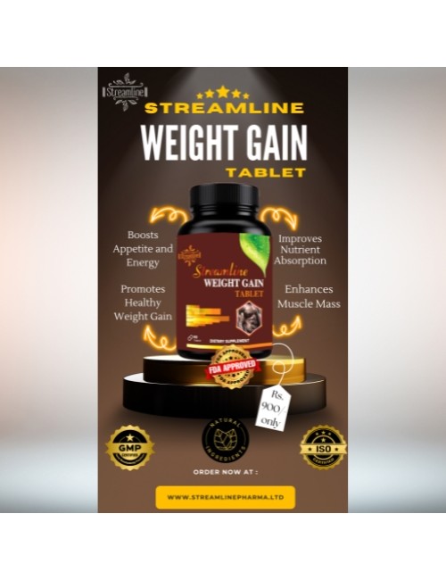 Streamline Weight Gain Tablets - Natural Muscle Growth Supplement for Rapid Weight Gain & Strength