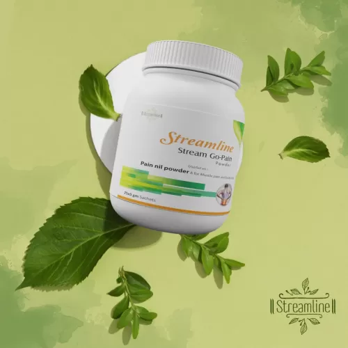 STREAM GO-PAIN POWDER Pain Relief Powder for Joint Pain, Knee Pain, Back Pain, Muscular Pain, Arthritis - Reduces Stiffness - No Side Effects