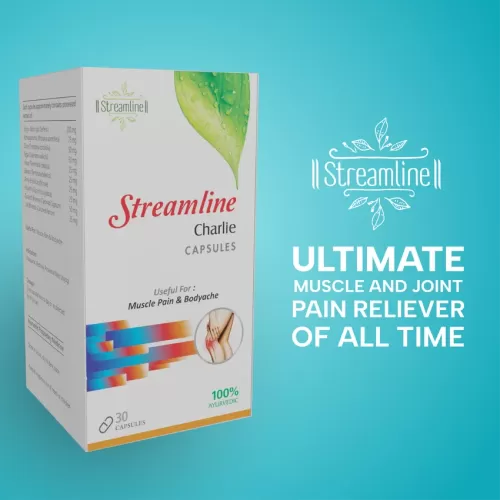 STREAMLINE CHARLIE CAPSULES Ayurvedic Pain Relief Capsule for Knee, Back, Joints and Muscle Pain Relief |