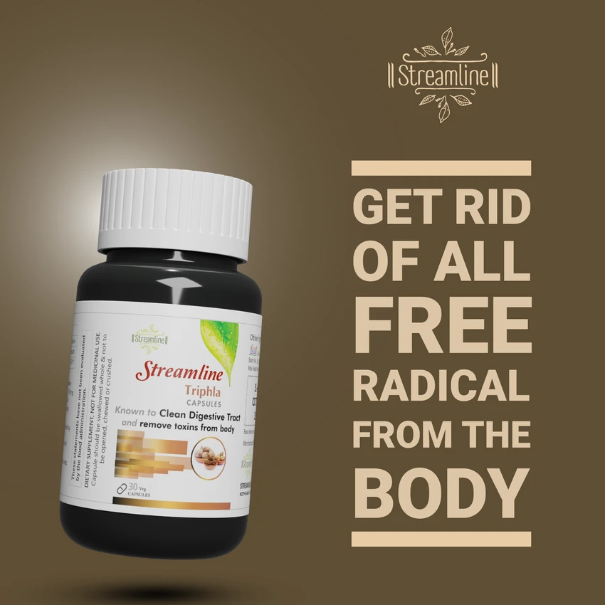 STREAMLINE TRIPHLA CAPSULES Supports Bowel Wellness & Healthy Gut, Helps to Boost Immunity & Useful for Digestion, Antioxidant Properties