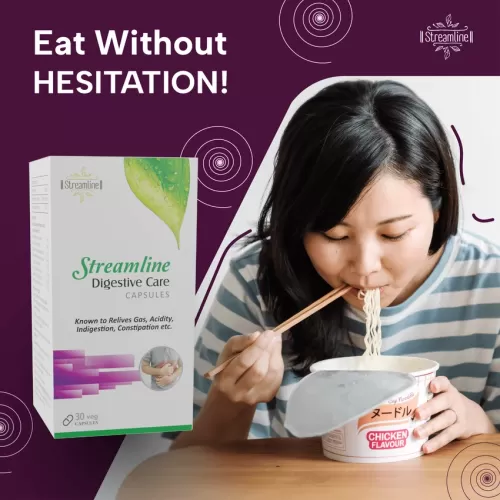 STREAMLINE DIGESTIVE CARE CAPSULES for Constipation Relief , Digestion Support , Gastric troubles , Regulating Bowel Movement