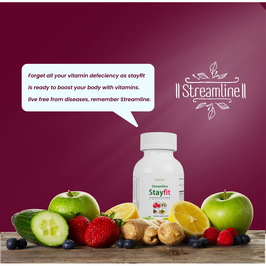 STREAMLINE STAYFIT Multivitamin  CAPSULES With Natural Ginseng, Zinc,Vitamins & Minerals For Daily Energy, Stamina & Immunity