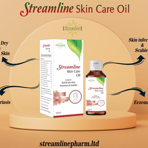 Transform Your Skin with Streamline Skin Care Oil - Herbal Solution for Psoriasis, Eczema, Acne & More - 60ml Pack!