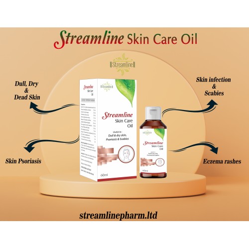 Transform Your Skin with Streamline Skin Care Oil - Herbal Solution for Psoriasis, Eczema, Acne & More - 60ml Pack!