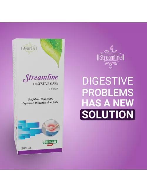 Streamline Digestive Care Syrup - Natural Digestive Support, Relieves Indigestion and Bloating, Ayurvedic Formula - 200ml