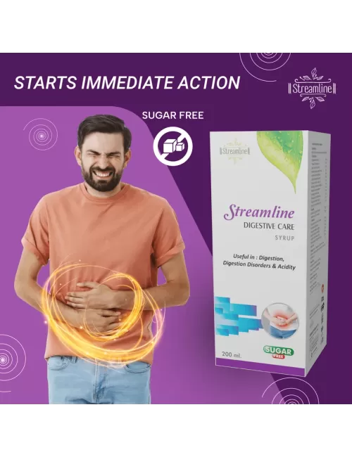 Streamline Digestive Care Syrup - Natural Digestive Support, Relieves Indigestion and Bloating, Ayurvedic Formula - 200ml